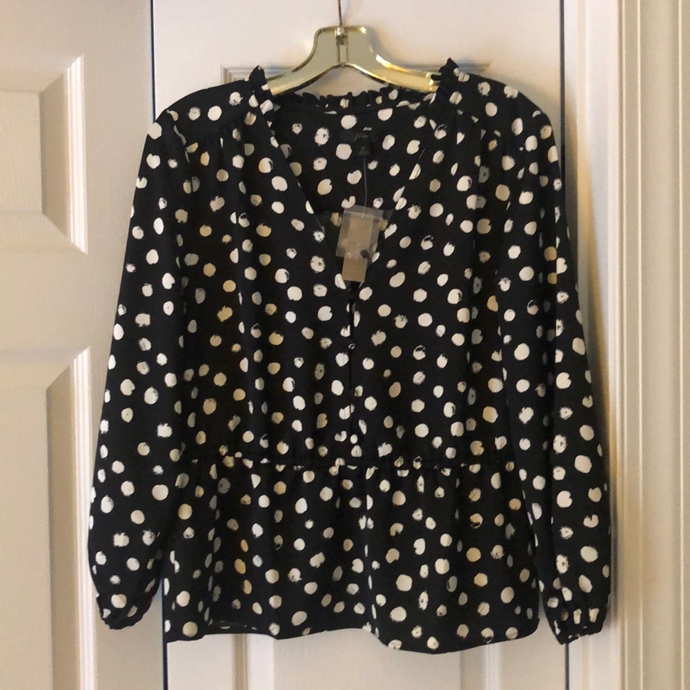NWT J Crew Peplum Blouse Size 12